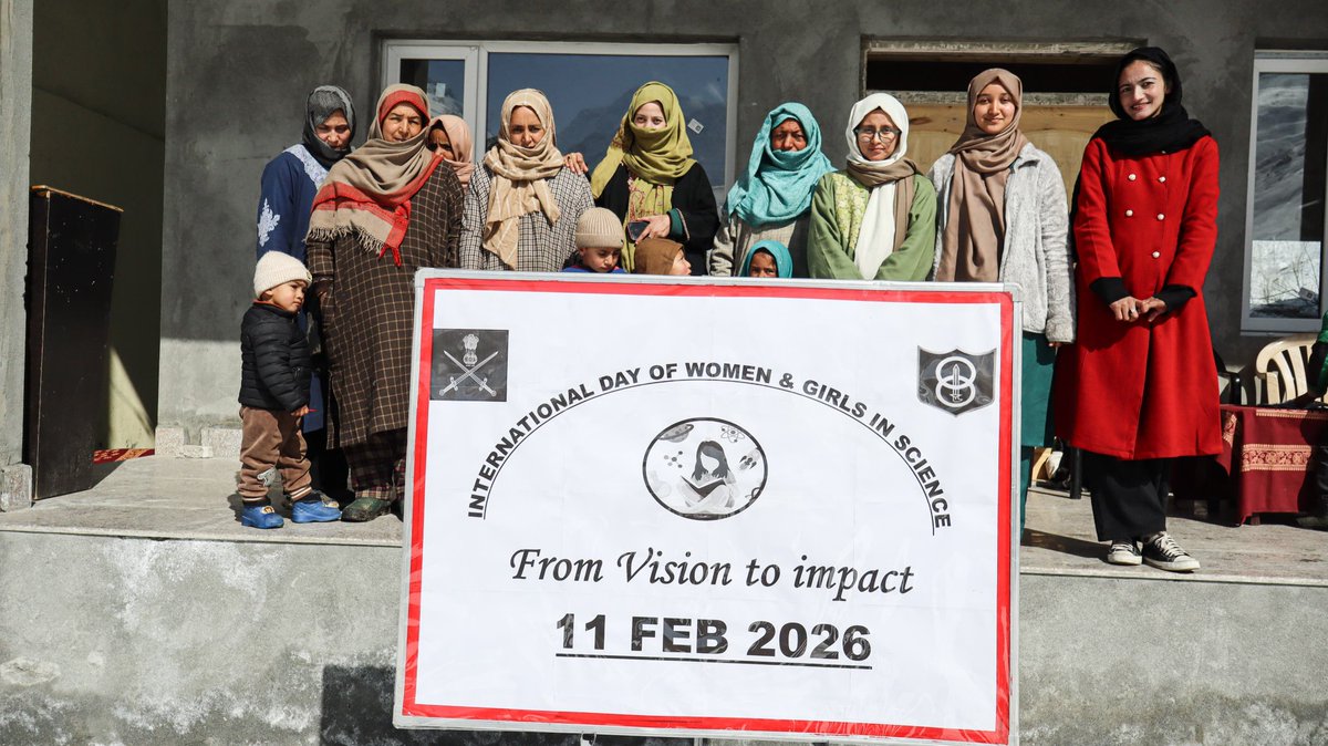 airnewskargil's tweet photo. #IndianArmy in collaboration with @Teamstringmo organized an awareness programme at Thasgam village, Drass on #InternationalDayOfWomenAndGirlsInScience
Speakers highlighted the role of women scientists &amp; encouraged girls to pursue education &amp; innovation
#WomenInScience #Ladakh https://t.co/DWvawEkO4E