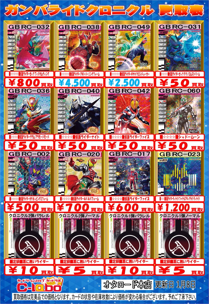 ガンバレジェンズ 買取情報】 こちらクロマティックX1・2・3・4・5弾