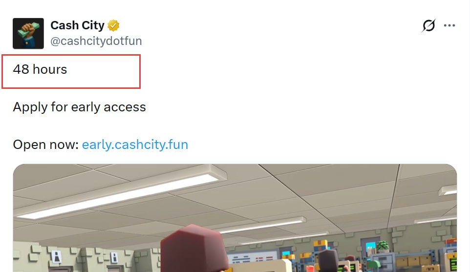 New #airdrop: CashCity (FCFS Only &amp; End In 30 Hours)
Reward: Points &amp; Card (Confirmed)
News: Solana, Beacon, Backers
Distribution date: After TGE

🔗Airdrop Link: early.cashcity.fun

1: Connect your twitter and then Generated your CEO Social Card
2: Share on tweet and to be