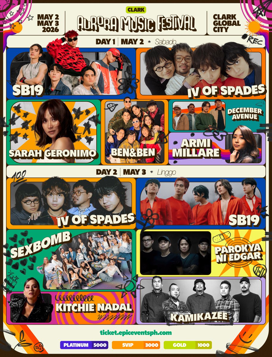 Epic Events is back with another epic event this year with some of our best and brightest OPM artists.

❣️2026 Aurora Music Festival
📅May 2&amp;3 
📍Clark Global City.
🎟️ ticket.epiceventsph.com
🔗 manilakoreantimes.com/2026/02/11/the…

<a href="/EPICEVENTSPH/">EPICEVENTSPH</a>