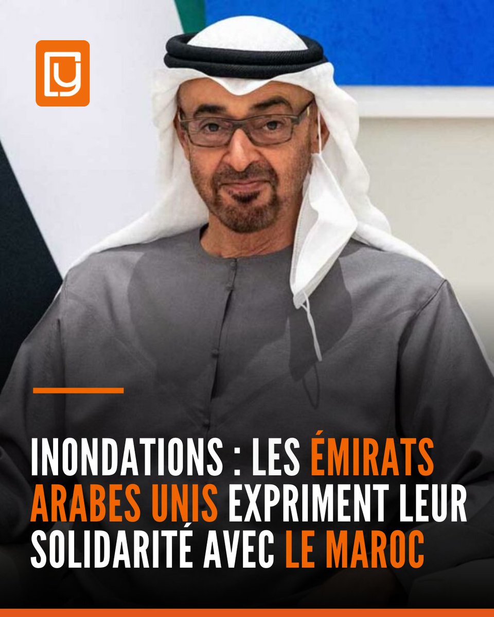 Le gouvernement des Émirats arabes unis a exprimé ses condoléances et sa solidarité envers le Maroc après les inondations dévastatrices qui ont frappé plusieurs régions du pays en raison de fortes pluies, causant des pertes humaines et des blessés. 🇲🇦🇦🇪

#Maroc #EmiratsArabesUnis