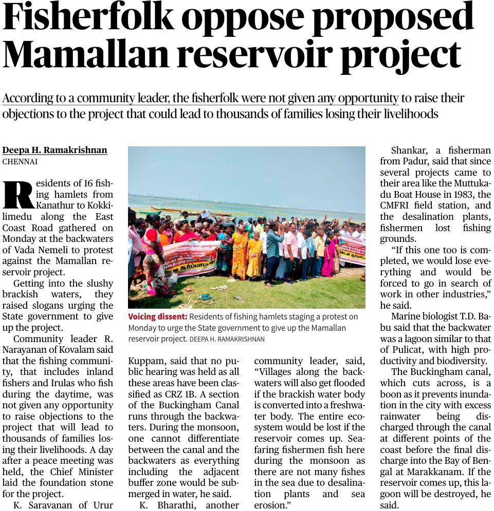 ThereIsNoEarthB's tweet photo. 7,000 fisherwomen, 16 villages depend on Kovalam wetlands: Citizen Matters

@CMOTamilNadu Put people first

#ScrapMamallanReservoir https://t.co/BjtSO38bNv