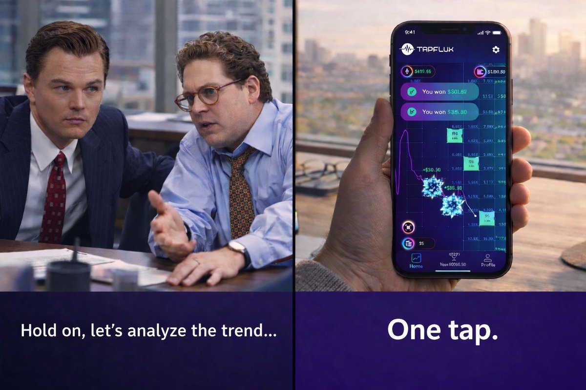 Solana: 400ms block time ⚡
TapFlux: 5-second rounds ⚡⚡
TradFi: still buffering…