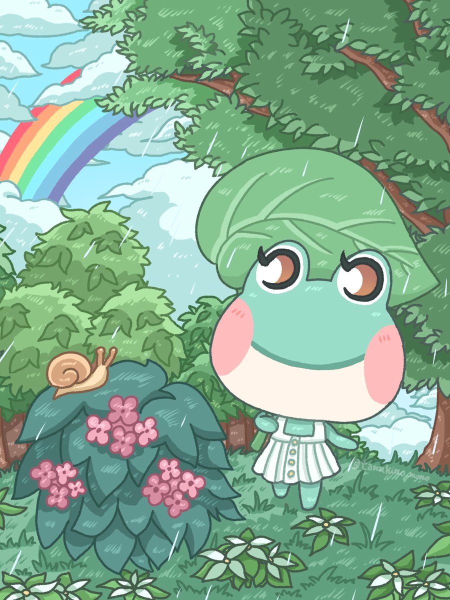 tanukino_mono's tweet image. 雨上がり前🌳🌈
#あつ森 #ACNH