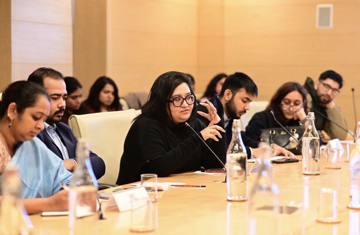 orfonline's tweet photo. With Week 13, we conclude the inaugural #PolicyAgora 2025 - a 13-week intensive, in-person policy course.
As part of their final assignment, the cohort curated a roundtable titled “Sankalp: From ‘Likes’ to Laws - Redefining #GenZ Participation in #PolicyDiscourse.” Students and external #policy specialists came together for a dynamic exchange of #ideas and #perspectives, joined by university students who signed up to attend and participate.
As the event concluded and certificates were awarded to the 10 students of the Policy Agora 2025 cohort, they walked away with invaluable #learnings, #insights, and #skills gained through this immersive journey.
We wish them all the very best for what lies ahead. ✨@esyacentre