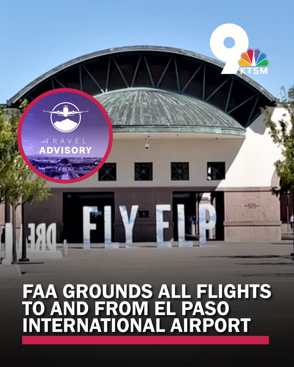 KTSMtv's tweet image. All flights to and from El Paso International Airport have been grounded, according to a travel advisory posted on the airport’s Facebook page.

More: ktsm.com/local/el-paso-…