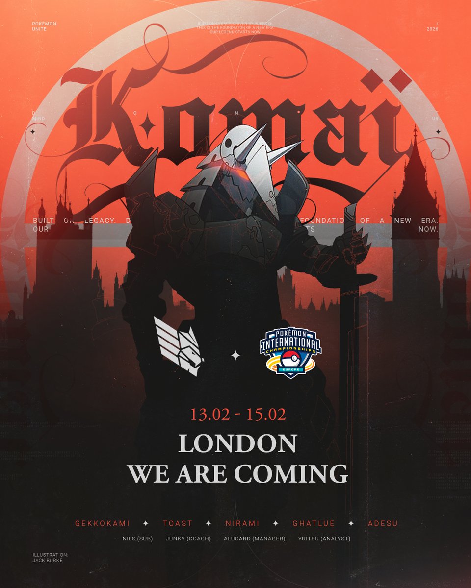 🇬🇧 LONDON. EUIC. <a href="/UniteEsports/">Pokémon UNITE Championship Series</a>.
This Friday, KOMAÏ steps into the European arena.

The group?
🇫🇷 Top French teams we know well.
🌍 And the reigning World Champions <a href="/Peru_GG/">PERU UNITE</a> .

A group where every game counts.
Where every mistake is costly.

Here in London, reputations don’t score
