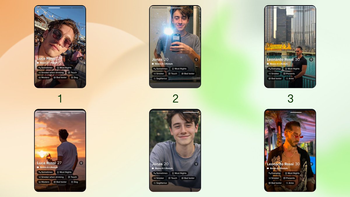 oxnanni's tweet photo. I’m going with Jonas as the real human.

The others look almost too polished like they were designed to win a thumbnail contest. Jonas just looks like he turned the flash on, took a mirror pic, and called it a day. That’s what makes it feel real.

@Humanityprot #HumansFindHuman https://t.co/eLbG9bxbZK