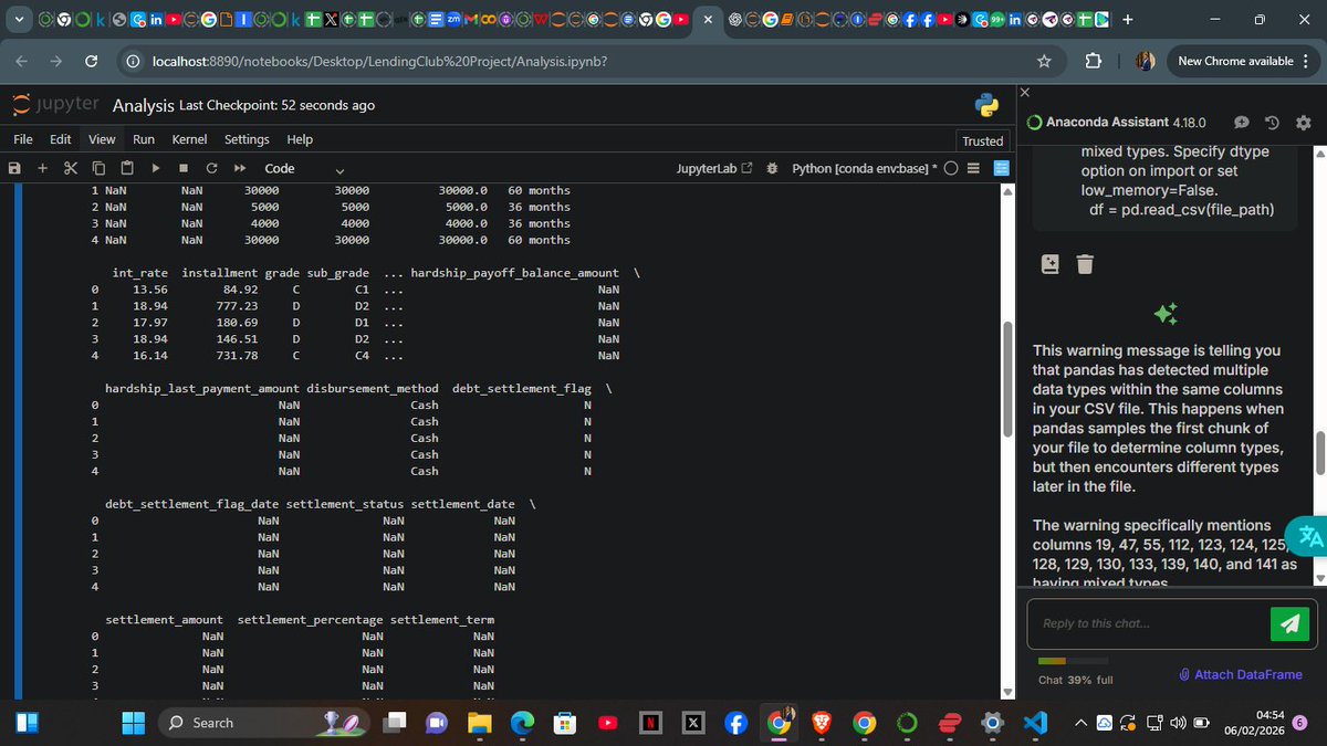 SmartjayAtan's tweet photo. Python humbled me:

• Learned pathlib → clean file handling
• Pandas said “specify engine” → forgot openpyxl
• DtypeWarning → dataset full of chaos
Spent hours debugging.
Solution? Install package + clean types 😂
Data science =80% cleaning, 20% ego reduction.
#Python #Data https://t.co/hAKK7RW2CU