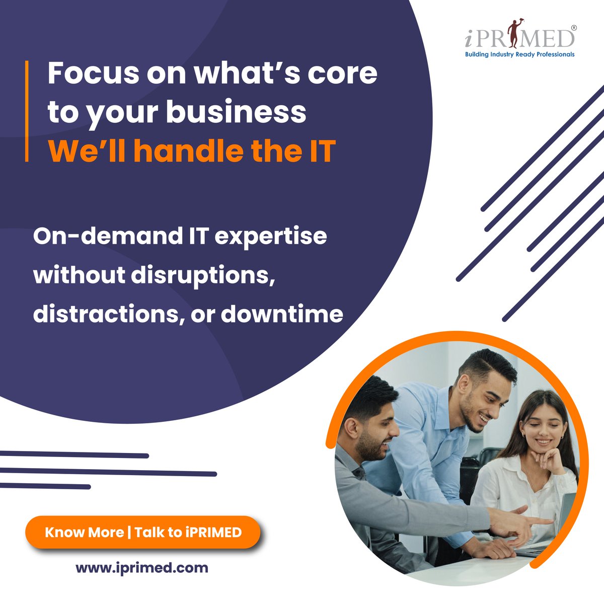 Running day-to-day operations shouldn’t be slowed down by IT firefighting. 

Know More: iprimed.com

#iPRIMED #ITServices #ManagedServices #ITSupport #ITOutsourcing #BusinessContinuity #DigitalOperations #Cloud #CyberSecurity #TechnologyPartner