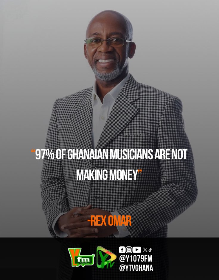 Y1079FM's tweet photo. @iamrexomar, Chairman of #GHAMRO, speaks out about Ghanaian music creatives and their earnings.
#yupdates #rexomar #yfmghana https://t.co/BcWnj3um7w