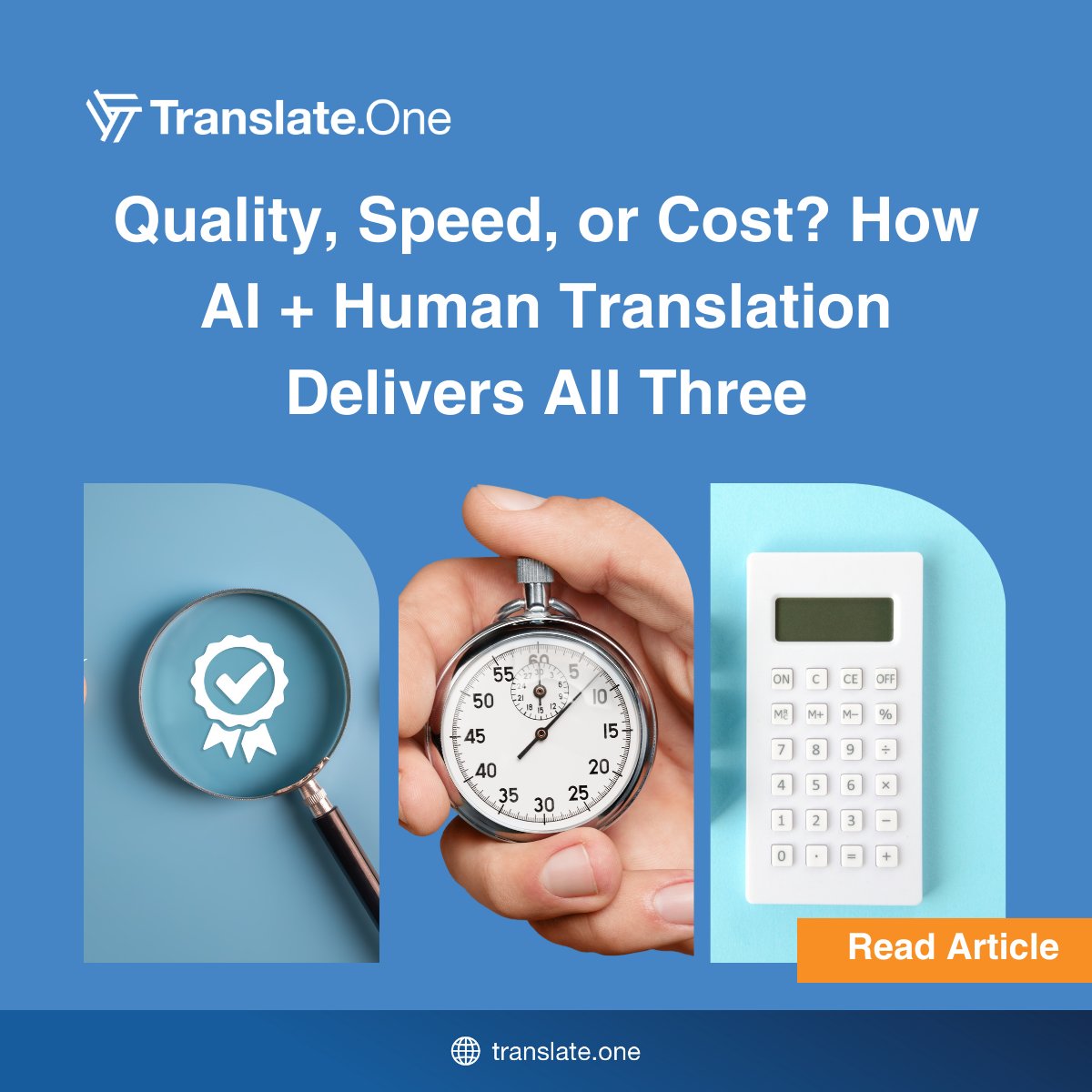 Quality, speed, or cost—do you really have to choose?
AI + human translation combines automation with expert review to deliver all three: faster launches, lower costs, and reliable quality at scale.

Read more: translate.one/quality-speed-…

#AITranslation #Localization #l10n