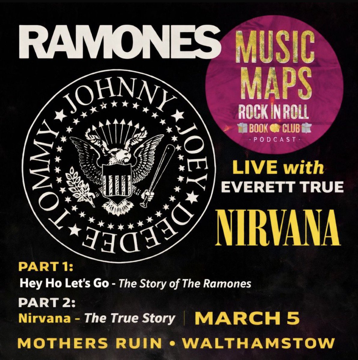 e17RnR_books's tweet photo. 5 MARCH
@MothersRuinE17 Walthamstow
EVERETT TRUE
on @RamonesOfficial and @Nirvana 
Tickets https://t.co/u0vFJXhuJZ 📚 https://t.co/qhZFfAkhh6