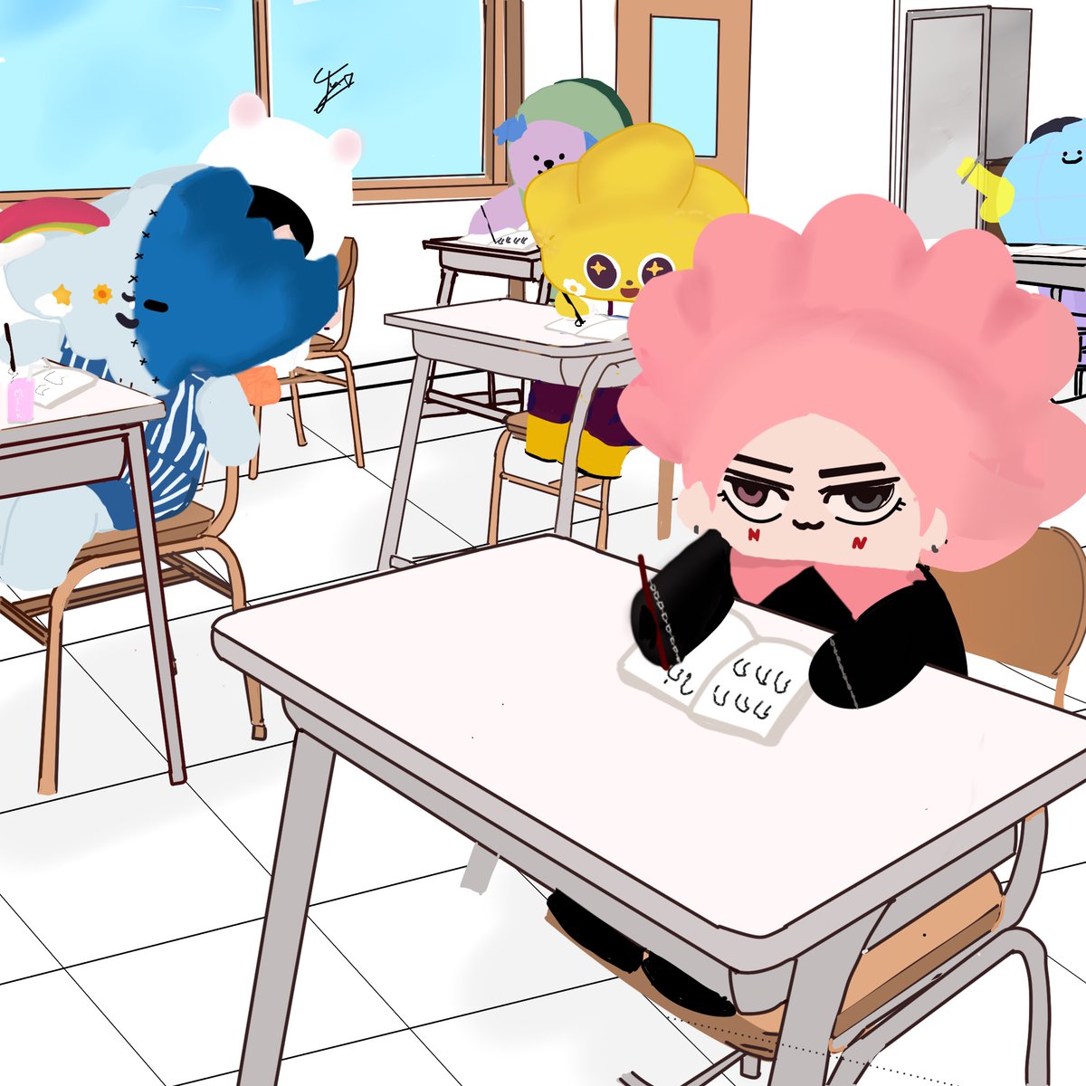 หลานใครเอ้ย ตั้งใจเรียนมาก 💙🩷🙌
#SmyleNeonaTwins  #CERI #ANY #AVOCEAN #mrsaturnworld