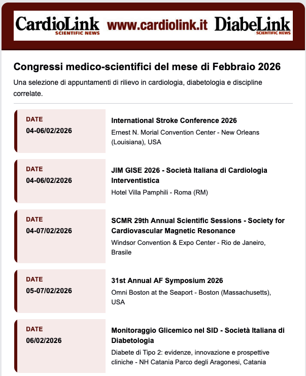 cardiolink_it's tweet image. 📌  #congressi da segnare in agenda by #CardioLink
Congressi medico-scientifici del mese di Febbraio 2026
Una selezione di appuntamenti di rilievo in cardiologia, diabetologia e discipline correlate.

📱 cardiolink.it/v2/congressi.p…
🔔 #CardioLink #notizie #Video #interviste #FocusOn