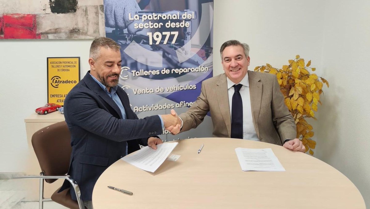 ATRADECO's tweet photo. ATRADECO firma un acuerdo de colaboración con @Conversia para reforzar el apoyo en cumplimiento normativo a los talleres y empresas del sector de la automoción en la provincia.

🤝 Más formación, asesoramiento y seguridad jurídica para nuestros asociados. https://t.co/wdRkiO3Qmj