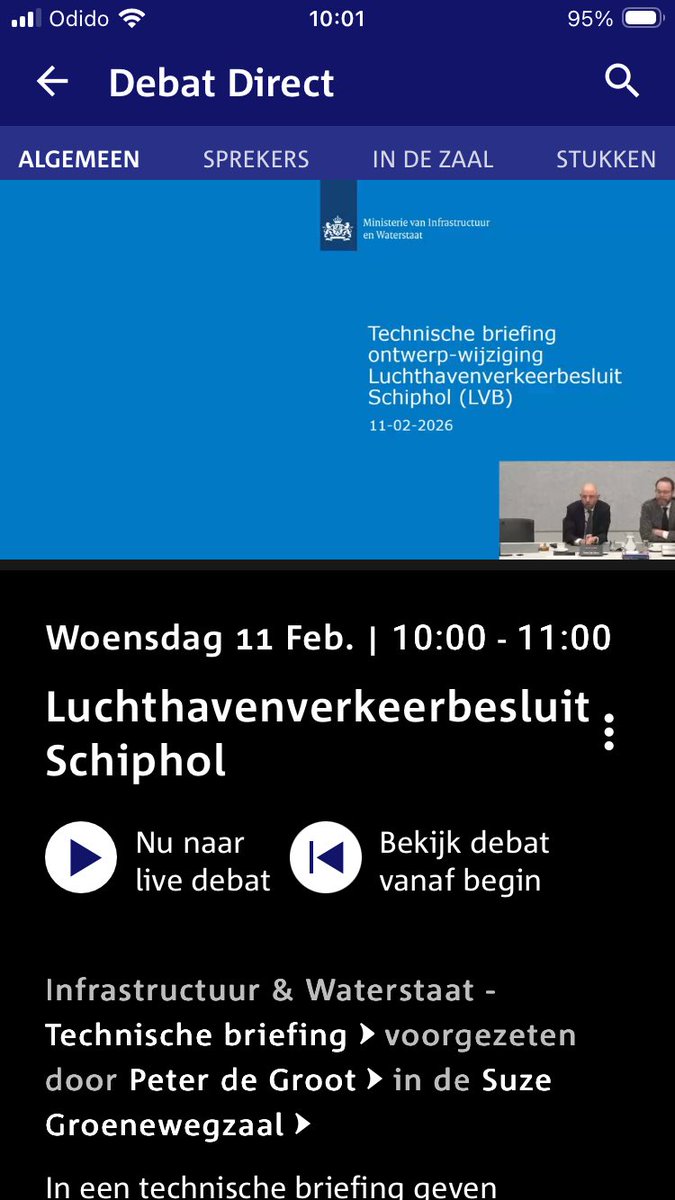 suusonline's tweet image. Er is zojuist een technische briefing begonnen over het luchthavenverkeerbesluit Schiphol. #TweedeKamer #Schiphol