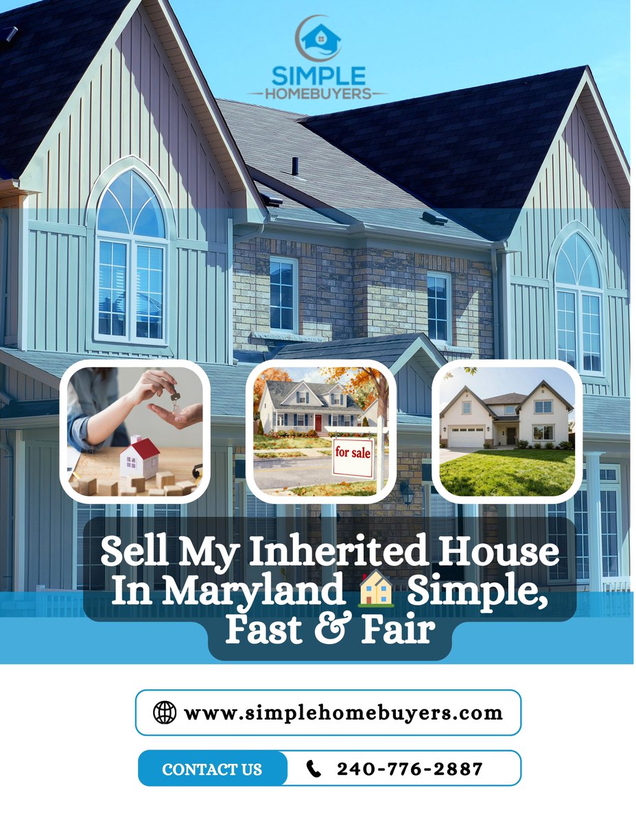 Sell My Inherited House In Maryland 🏠 Simple, Fast &amp; Fair
Inherited a property and feeling overwhelmed? You don’t have to handle repairs, clean-outs, or long delays. 
DM us or click the link in bio to get your FREE, no-obligation cash offer today.
simplehomebuyers.com/sell-inherited…