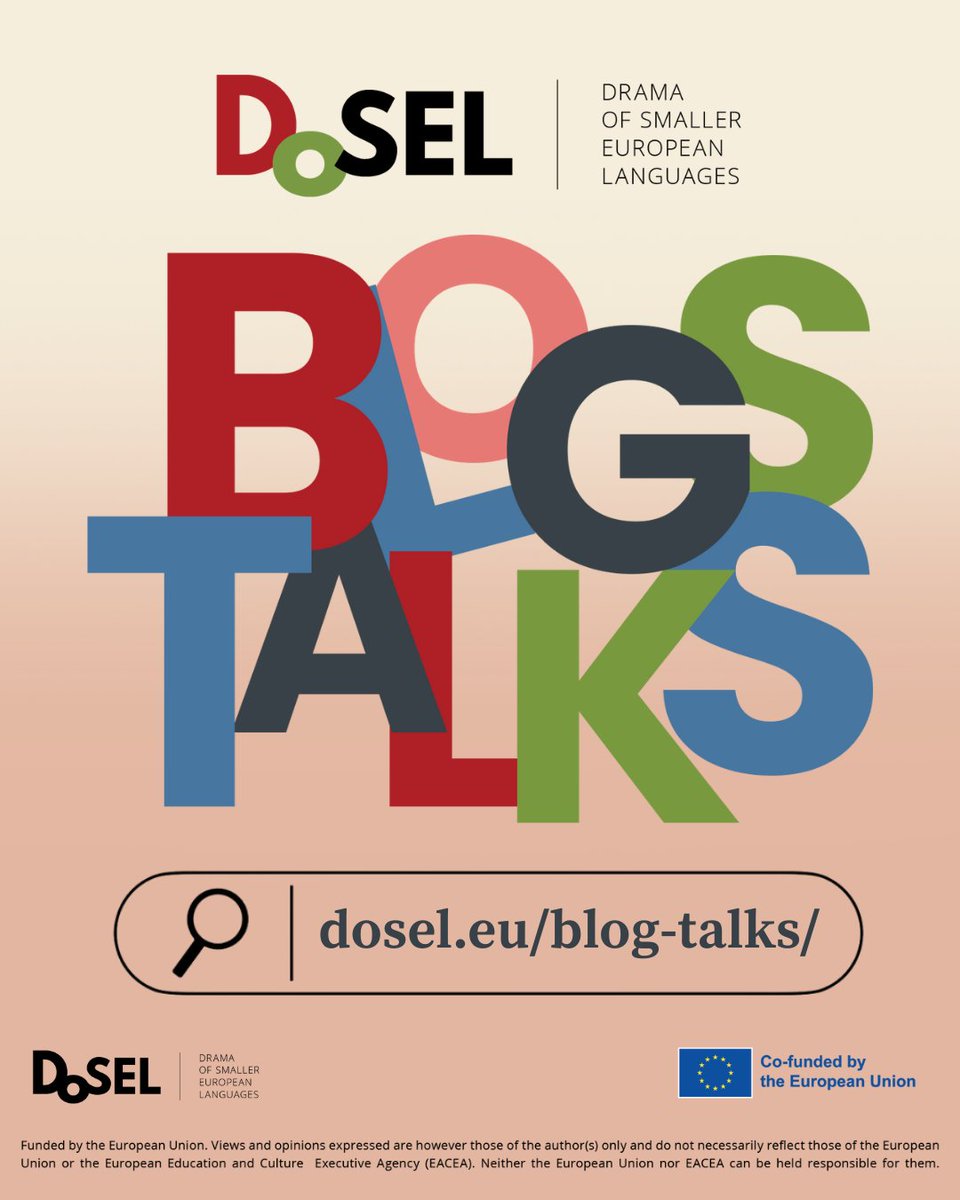 New tab on the DoSEL website! 👀

Get to know DoSEL a bit better – our partner theatres, project participants, and the theatre scenes and dramaturgies they come from – through articles, short interviews, reflections and more.

Check them out here: dosel.eu/blog-talks/

#dosel