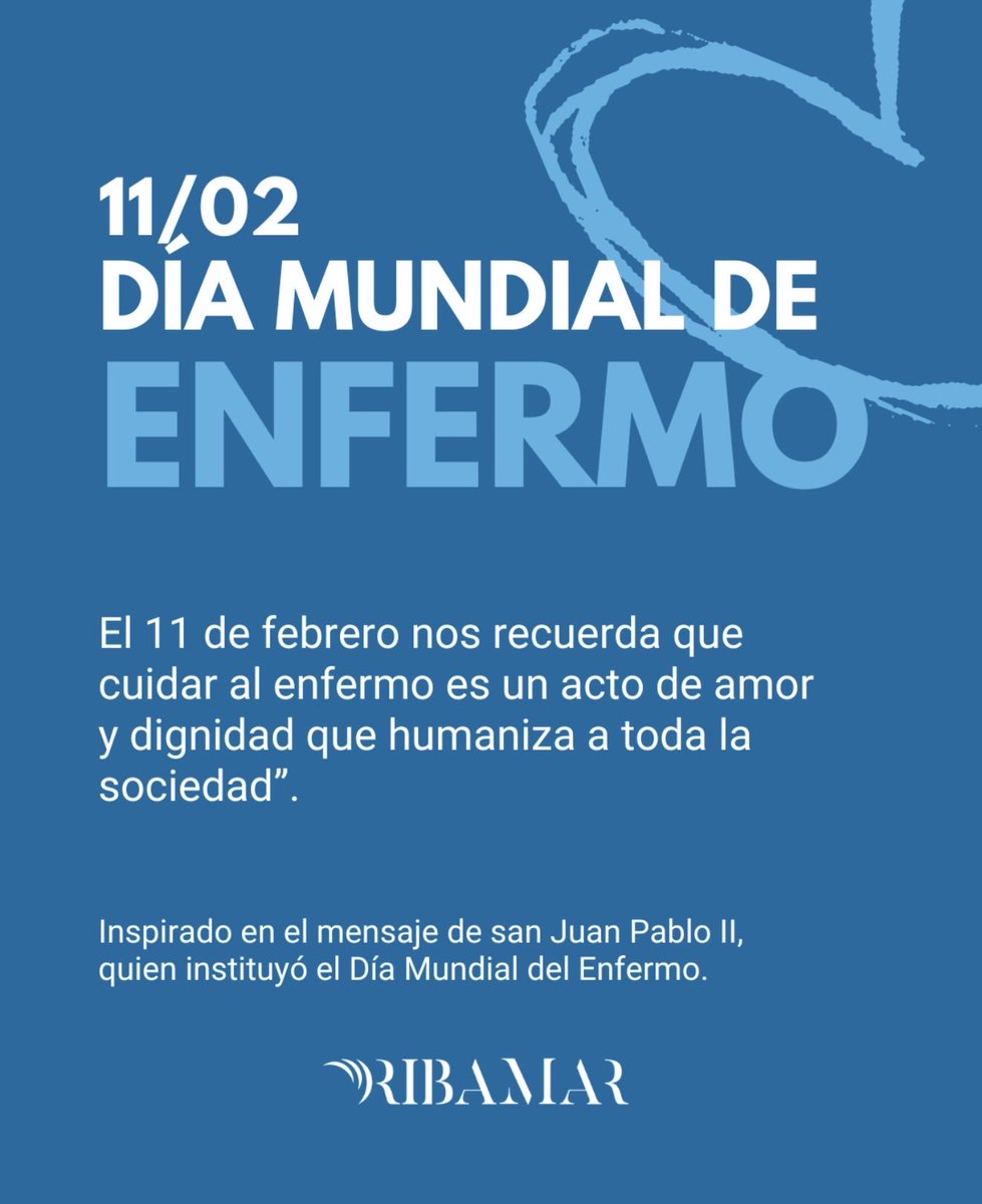 “El 11 de febrero nos recuerda que cuidar al enfermo es un acto de amor y dignidad que humaniza a toda la sociedad.”
Hoy rendimos homenaje a todos los que atraviesan alguna enfermedad y a quienes cuidan con entrega
#DíaMundialDelEnfermo  #HumanizarLaSalud #ContigoAportamosValor