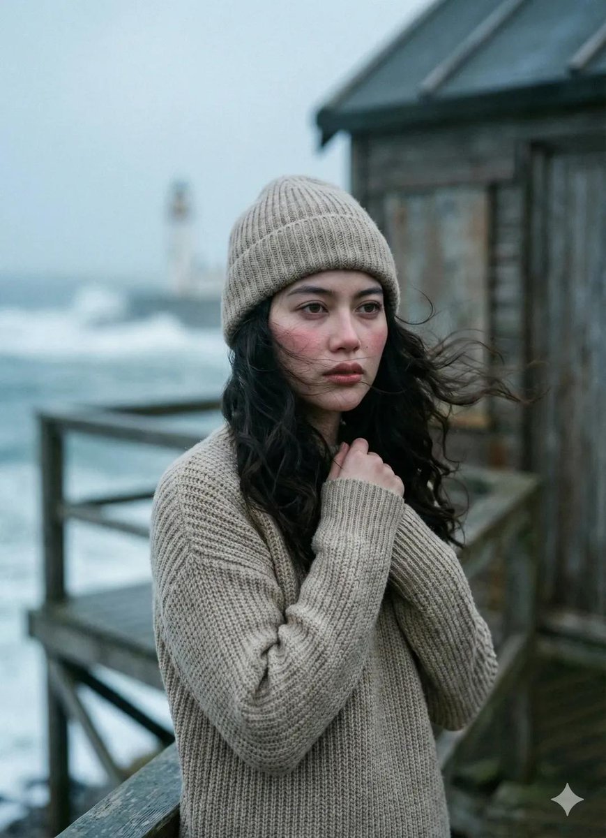 Cinematic Seaside Pier Portrait Prompt