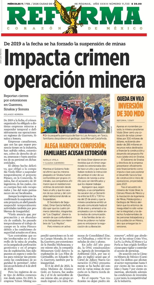 "Nosotros NUNCA vamos a hacer la guerra contra los narcos"

Dijo la científica...

3 Doritos después...

La industria minera está en riesgo.

Tenemos un NARCOGOBIERNO sin ley, dónde todos están coludidos con los delincuentes.

No hay forma de prosperar en un país de ladrones.