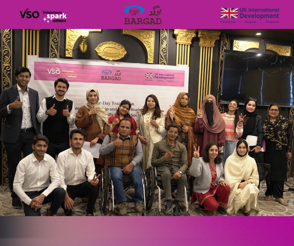 VSO Pakistan, in collaboration with <a href="/BARGADYouth/">Bargad</a>  and with the support of UK International Development, has initiated a four-day training program titled “Entrepreneurship and Green Businesses, Active Citizenship, and Life Skills” in Lahore, Pakistan for six emerging CSG