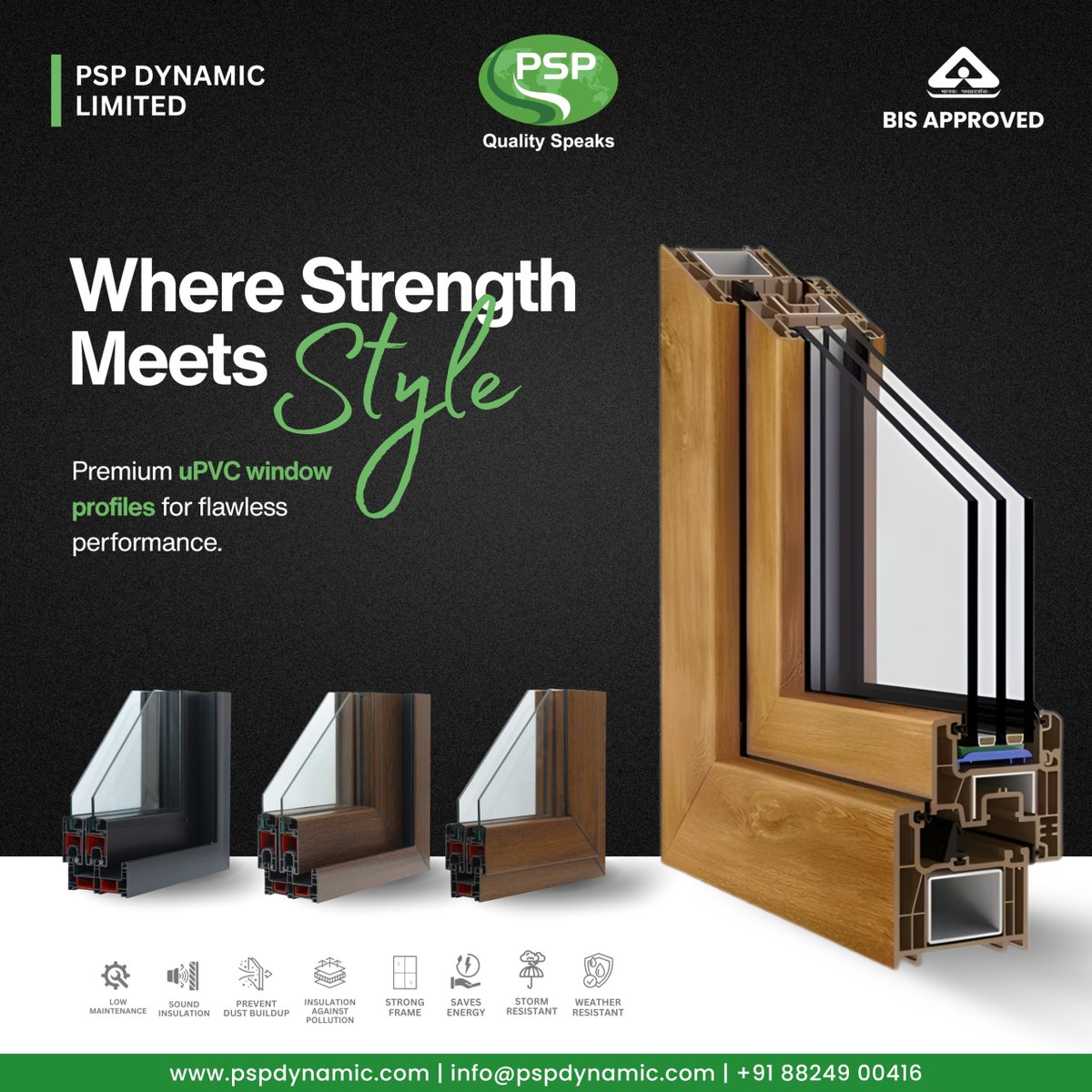 DynamicPsp's tweet image. Upgrade your spaces with PSP Dynamic Limited’s premium uPVC window profiles – engineered for durability, designed for elegance.

#PSPDynamic #PSPDynamicLimited #QualitySpeaks #uPVCWindows #WindowProfiles #PremiumWindows #BISApproved #EnergyEfficient #SoundInsulation