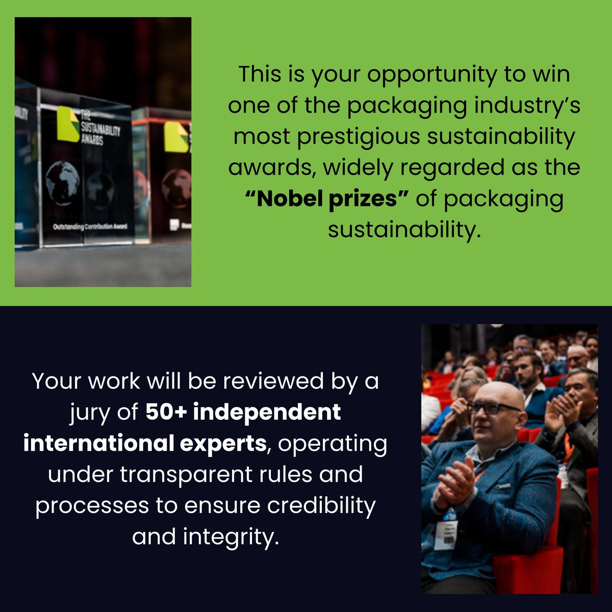 PackagingEurope's tweet image. 🌱🏆 Enter the Sustainability Awards! Celebrate packaging innovations that make a real impact. Judged by 50+ experts, shortlisted projects get huge exposure &amp;amp; recognition at the Summit. Free to enter! 👉 packagingeurope.com/sustainability…

#SustainabilityAwards #SustainablePackaging