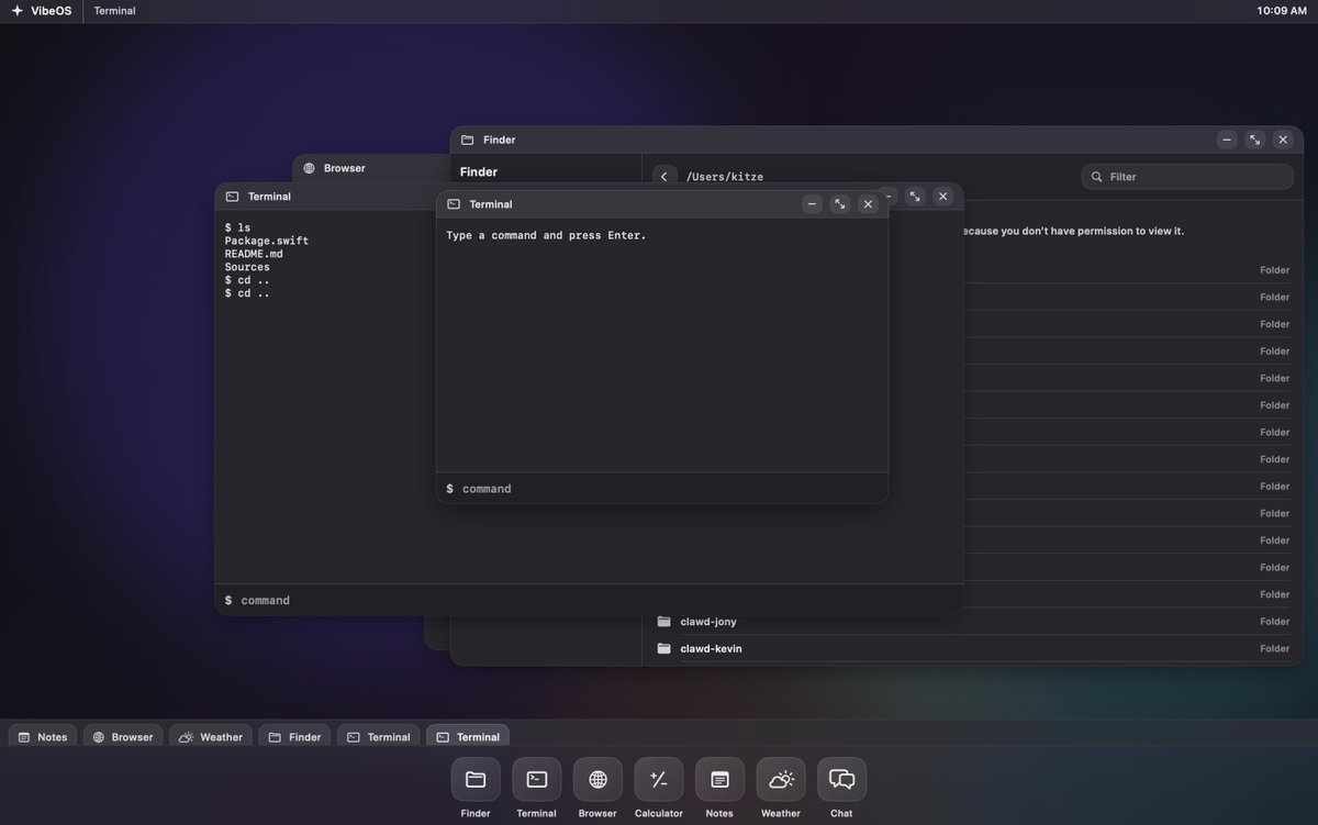 VibeOS desktop prototype