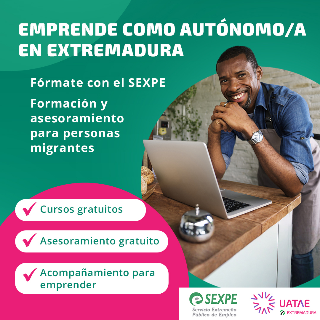 uatae_es's tweet photo. Formación y asesoramiento gratuito para personas migrantes que quieren emprender o mejorar su perfil profesional como autónomo/a en Extremadura.

Formación SEXPE https://t.co/8EXNF2pgqs
Asesoramiento UATAE Extremadura https://t.co/xrRnfXCgCX

#SEXPE #UATAEextremadura https://t.co/I505ZJW7Rm