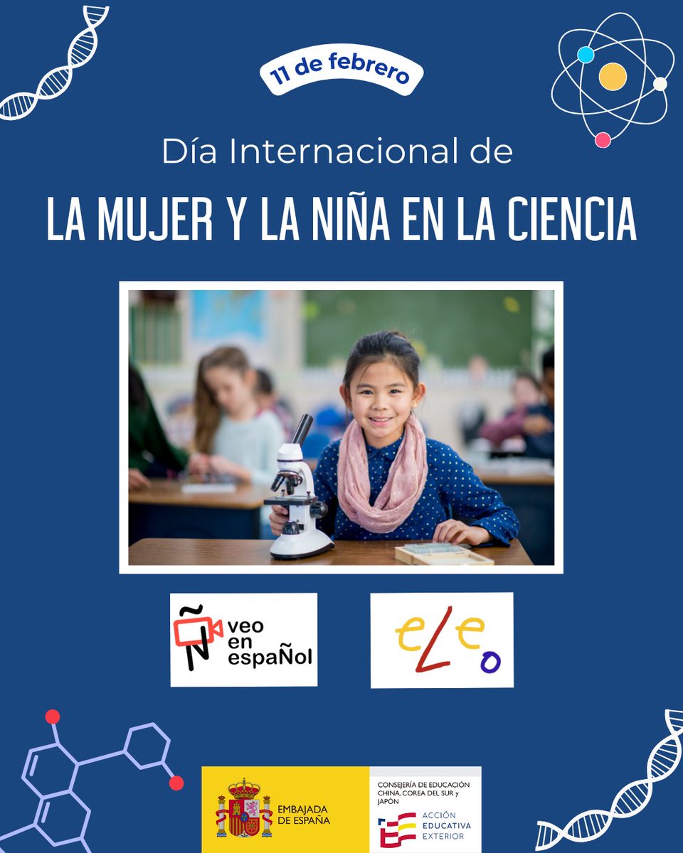 Edu_cn_cr_jp's tweet image. 🔬Hoy se celebra el #DiaInternacionaldelaMujerylaNiñaenlaCiencia  y os invitamos a tratar este tema también en el aula de ELE a través del cine y la lectura en español:
🎦 #VeoenespaÑol: shorturl.at/F3ae8
📖 #eLeo: shorturl.at/KU41x
@AccEducativaExt @PlatinoEduca