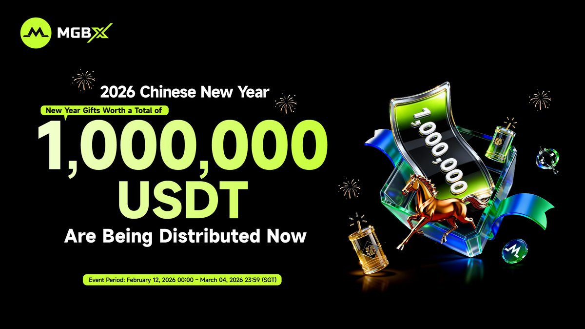 🎆 #MGBX 2026 Chinese New Year Festival — Share 1,000,00 USDT

🐎 Wishing you good luck and prosperity in the Year of the Horse!

📋 Event Highlights:
🔸 Check in and share 100,000 USDT prize pool
🔸 New users can win one of 1,000 × 100 USDT Futures trial bonuses
🔸 Spot trading