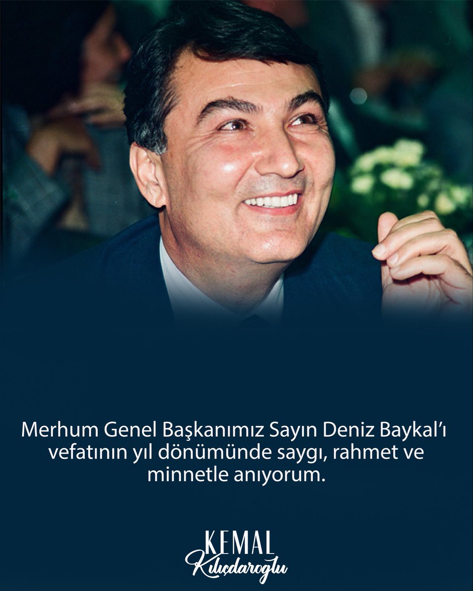 Devlet adamlığı ve dürüst siyasetçi kimliğini her zaman kendimize örnek aldığımız merhum Genel Başkanımız Sayın Deniz Baykal’ı, vefatının yıl dönümünde saygı, rahmet ve minnetle anıyorum.

Ruhu şad, mekânı cennet olsun.