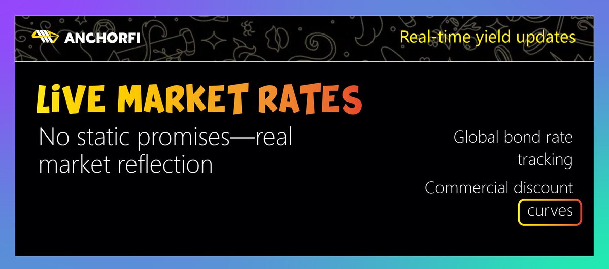 🪙 Did you know? AnchorFi’s yield model updates in sync with global bond rates and commercial discount curves.

We reflect the real market — not static DeFi promises.

#AnchorFiDynamicYield #RWARateTracking