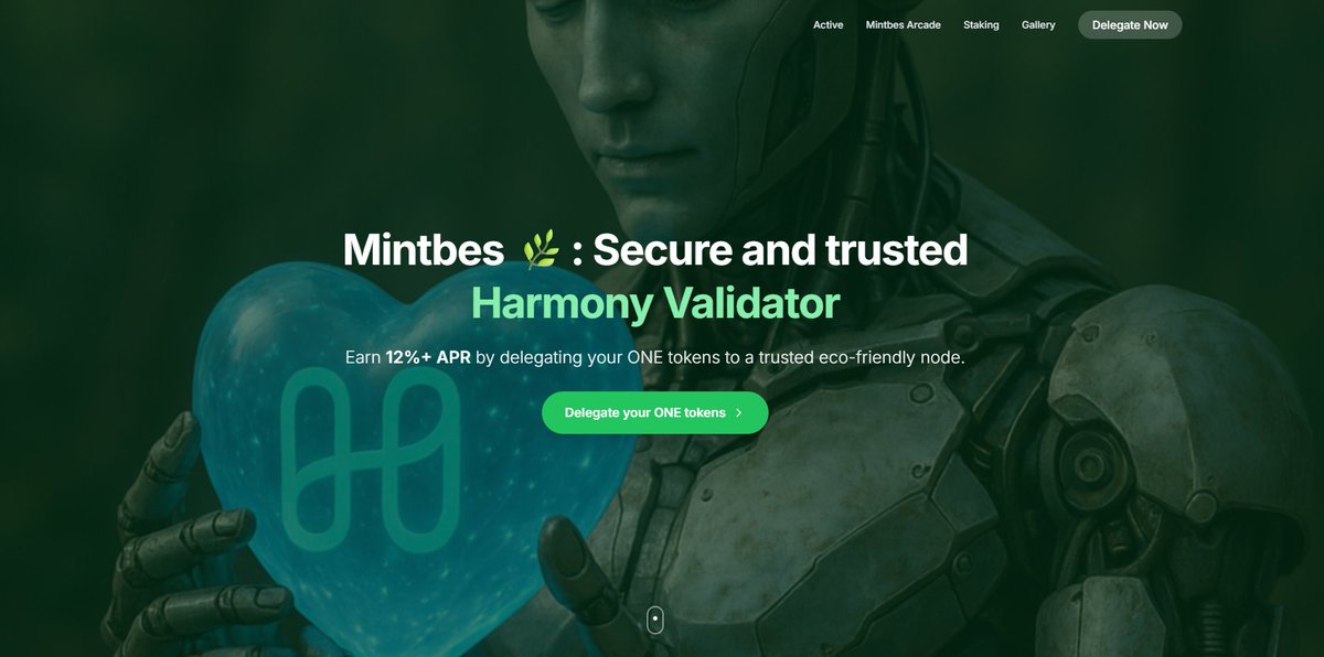 MintbuilderES's tweet image. Hope you like it #Harmony $ONE fam.
Mintbes Validator 🌿 Web Site coming 😃
🟢 Active
🟢 Mintbes Arcade
🟢 Staking 
🟢 Gallery