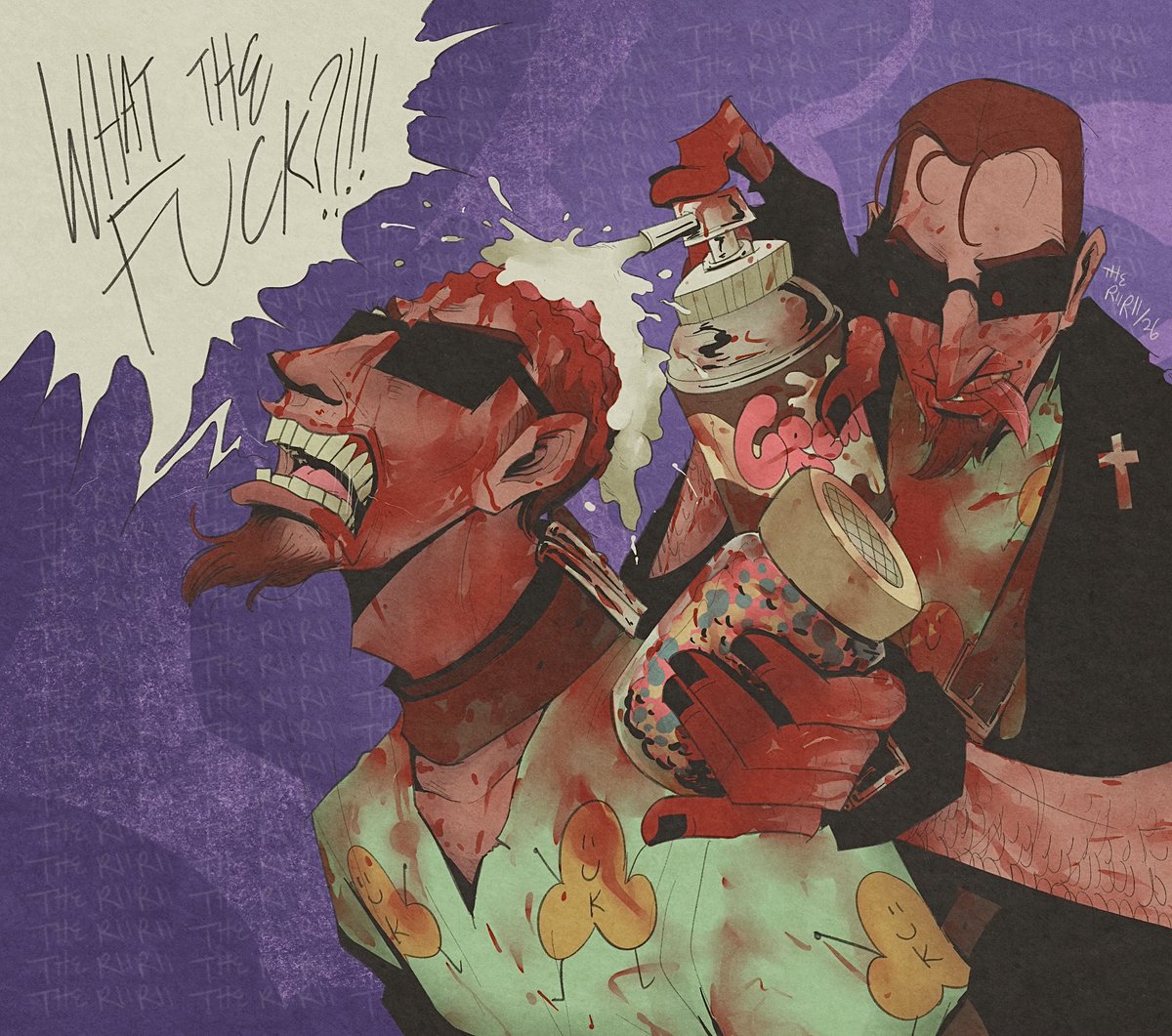 WARNING: BLOOD

Brain smoothie.

I always wanted to do a redraw of one of my early 2025 postal fanart.

#myart #postal #postalbraindamaged