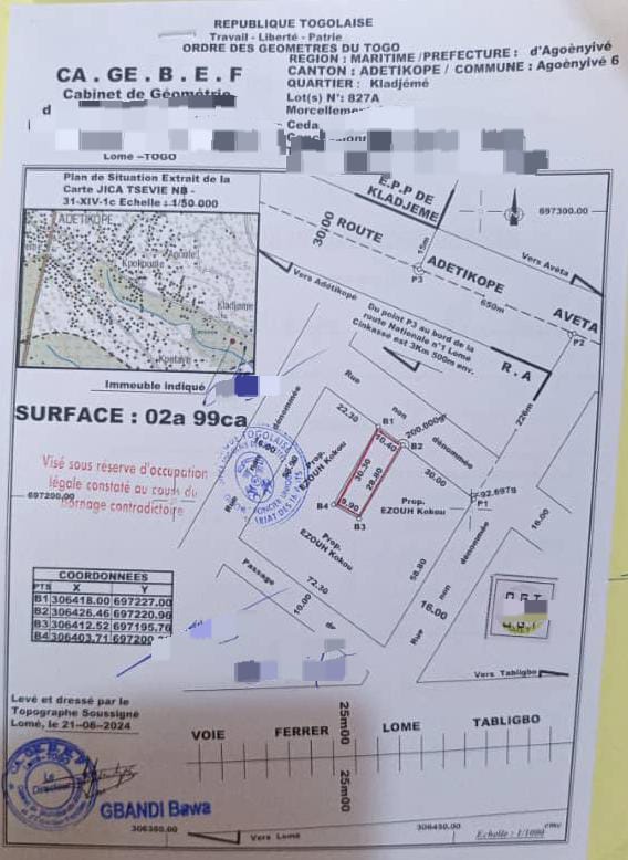 🏡 DEMI-LOT À VENDRE : 299 m² à Adetikopé Kladjemè !
📄 Tampon OTR | 6M FCFA négociable 
📍 Proche EPP Kladjemè
✅ Bornage légal | Urgence 
📞 Contactez-nous vite !
+228 98 03 72 33 | +228 91 25 31 54
#TogoAnnonces 
#TerrainTogo #Adetikopé #Opportunité