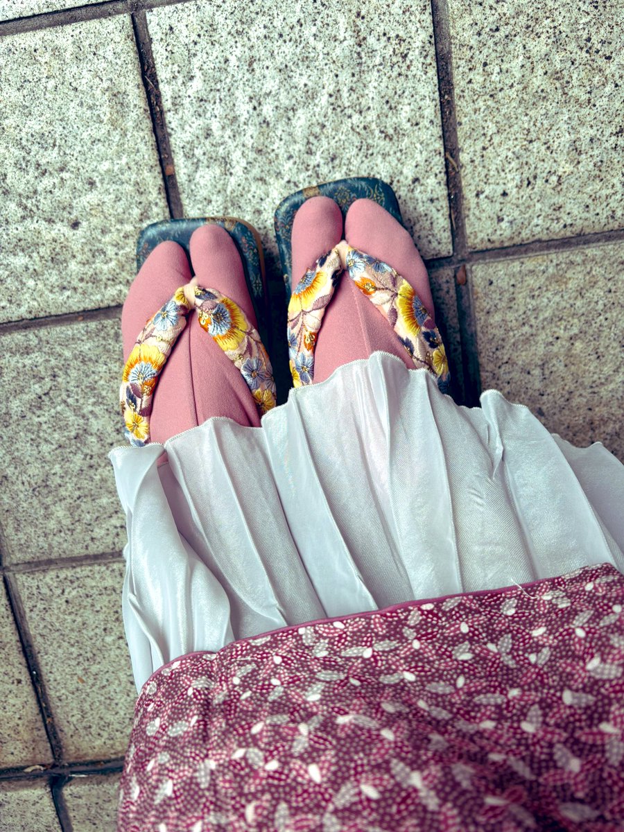 今日初めて身につけたもの。 インド刺繍帯締め ＠tsumamisayaka 下駄