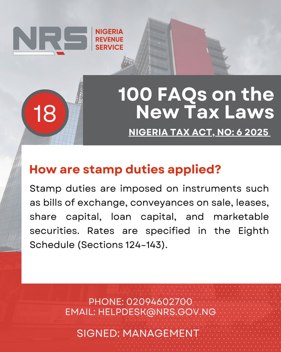 NigeriaRevenue's tweet photo. Day 3: The New Tax Laws are here. Check out our FAQs for clear answers and guidance 📑. #NRS #NewTaxLaws https://t.co/mG3wAMWVny