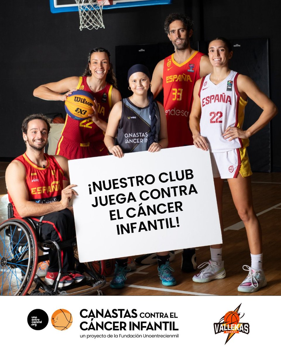 🙌 Un año más, nos volvemos a sumar a la jornada de "Canastas contra el cáncer infantil" que tendrá lugar este fin de semana.

🏀 Por cada punto que anoten nuestros equipos se donará un euro a la causa.

🧡 #VallekasBasket #CanastasContraElCáncerinfantil