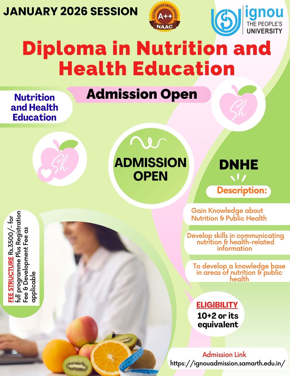 Fresh Admission Link:
ignouadmission.samarth.edu.in