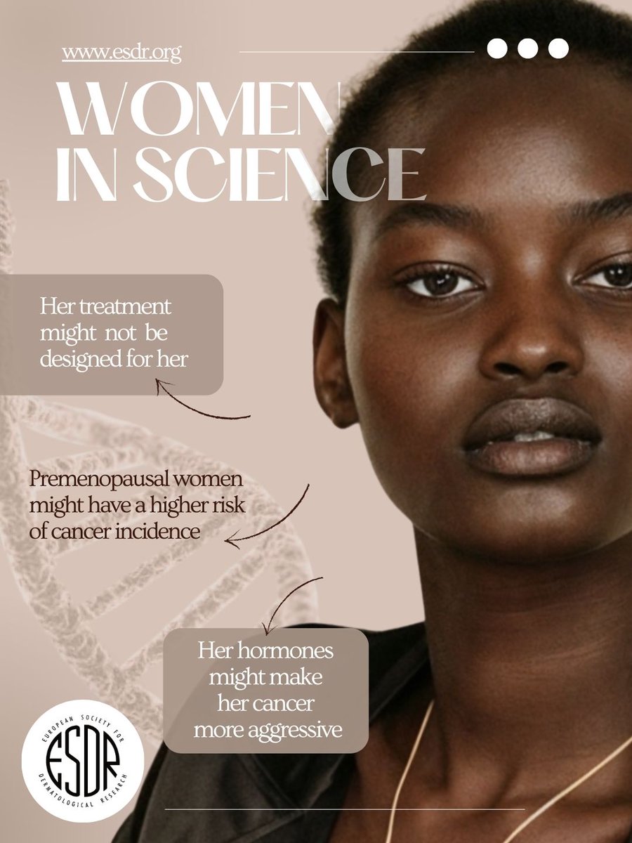 ESDRorg's tweet image. Women in Science 2026 by ESDR

Did you know that in research, women are still underrepresented even though this may affect treatment outcomes?

Explore the campaign to learn more: esdr.org/women-in-scien…]

#womeninscience #dermatology #dermresearch