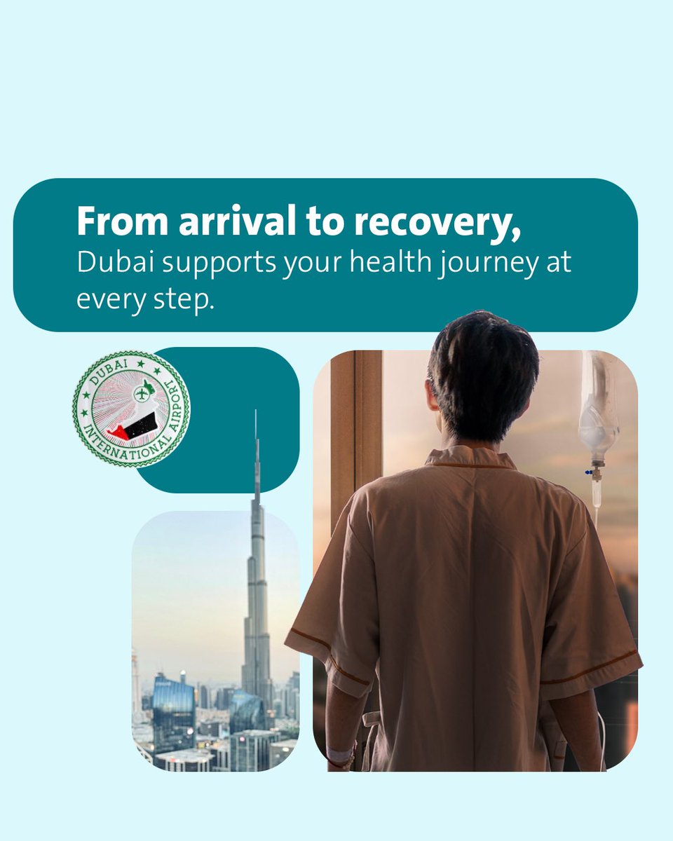 DXHConnect's tweet photo. In Dubai, health begins the moment you land, not just at the clinic door.
Seamless transfers, advanced care, and an environment that supports recovery with comfort and confidence.
Discover your wellness journey in Dubai. 
Link in bio. https://t.co/YmZ4NKDAui