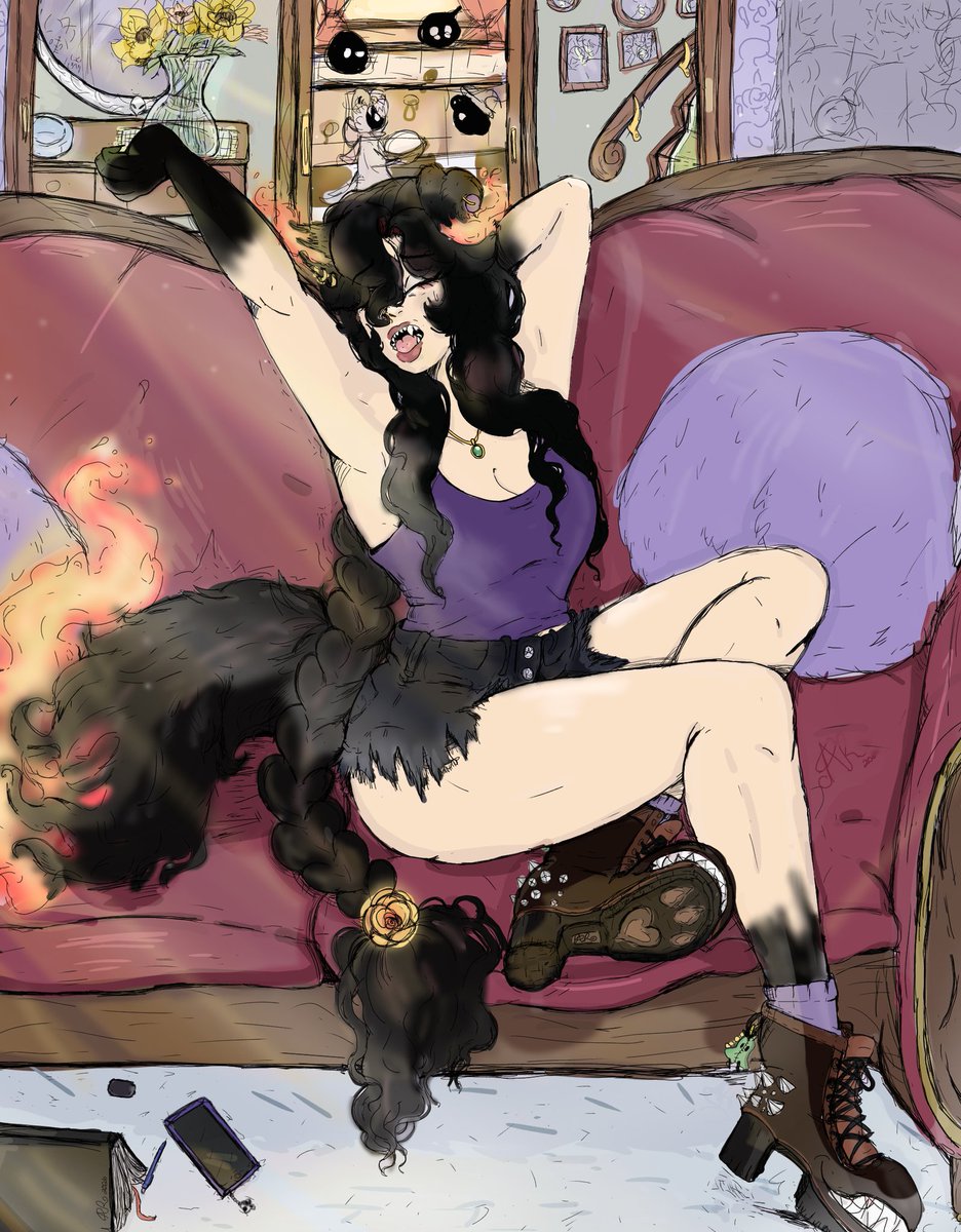 alice_hellhound's tweet photo. Just woke up from a nap 🥱 #ocart https://t.co/CtJpWhyTH8