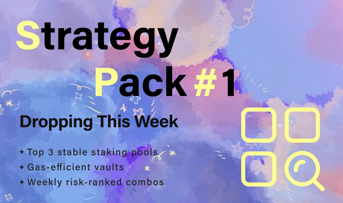 YieldMind_'s tweet image. 📦 Strategy Pack #1 dropping this week!
• Top 3 stable staking pools
• Gas-efficient vaults
• Weekly risk-ranked combos
Easy access, smarter returns.
#YieldDrop #SmartPack #YieldMind
