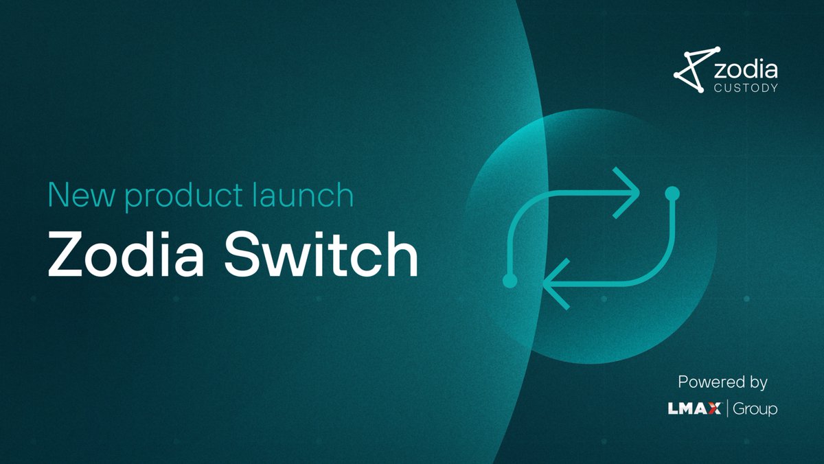 Introducing Switch from Zodia Custody 🚀 

Today we’re launching Zodia Switch - the custody-native way for institutions to initiate on-chain asset switches directly from their secure custody wallets.

No pre-funding external venues. No operational bottlenecks. No compromise.