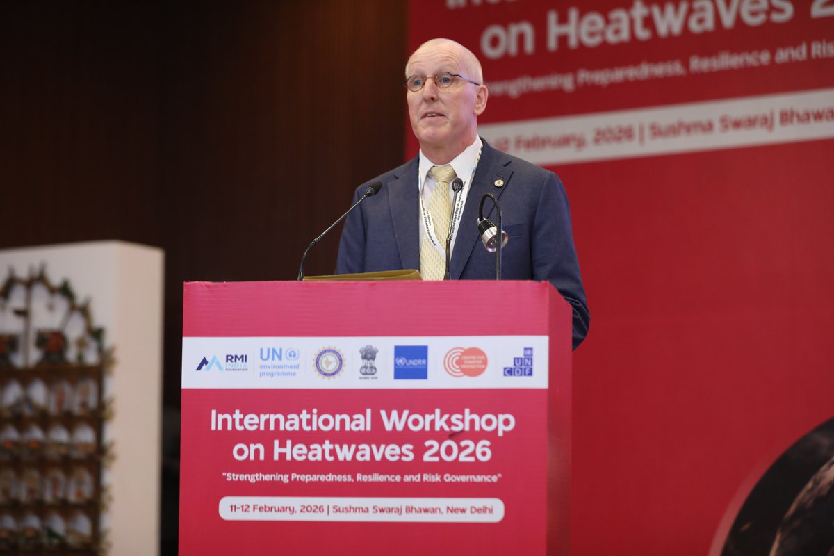 ndmaindia's tweet image. Mr. Johannes Schneider, Economic Cooperation and Development, German Embassy, New Delhi, delivered a technical address, highlighting the importance of international cooperation &amp;amp; sustainable development approaches in strengthening heatwave preparedness and resilience.
#Disaster