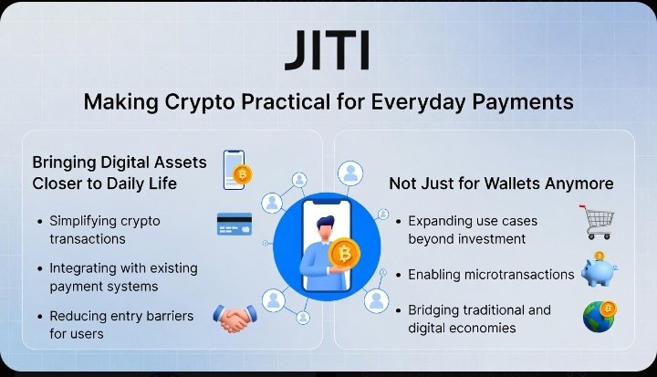 omegahmamo2012's tweet image. @jiti_token is changing the game: Turn your crypto wins into everyday spending power!  

 No more crypto stuck in wallets, pay for coffee, groceries, or anything with seamless real-world utility. 

 Bringing digital assets closer to daily life.   

Check the infographic   $JITI…