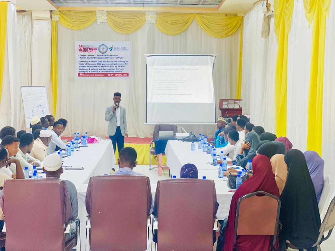 NoFYLSOM's tweet photo. 📍 Dhusamareeb  

@NoFYLSOM delivered a GBV awareness training for project employees &amp; SEHD-supported teachers &amp; personnel, strengthening awareness of code of conduct, GRM, risk mitigation plan, accountability, and safe, respectful engagement with survivors. Thanks to @DRCSomalia https://t.co/q7ztyUvL7O